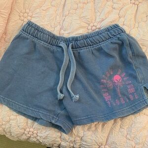 Vintage Havana Blue Athletic Shorts with Pink Graphic